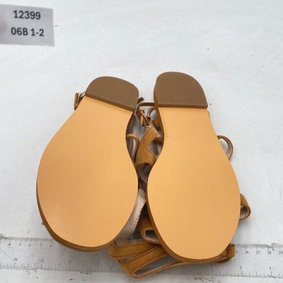 YDN Women Sexy Knee High Lace up Flats Fringe Low Heel Gladiator Strap Sandals - Picture 7 of 8